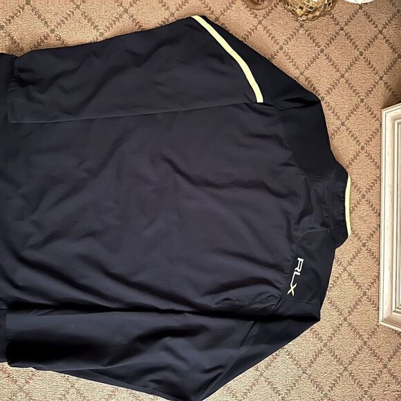 RLX black performance golf jacket with mesh detail and yellow accents NWOT XL - Picture 14 of 16